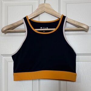 Wilo Black and Orange Women's Medium Sports Bra with Padding